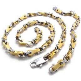 Modernes Design Farbbrillanz Stabile Qualität Titan Schmuckset Inklusive Halskette, Armband