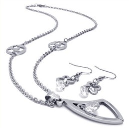 Attraktives Design Farbbrillanz Hochwertiges Titan Schmuckset Bestehend Aus Halskette, Anhänger, Ohrring