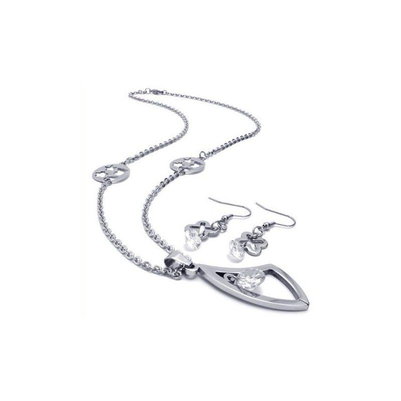 Attraktives Design Farbbrillanz Hochwertiges Titan Schmuckset Bestehend Aus Halskette, Anhänger, Ohrring Attraktives Design Farbbrillanz Hochwertiges Titan Schmuckset Bestehend Aus Halskette, Anhänger, Ohrring