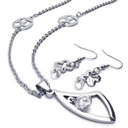 Attraktives Design Farbbrillanz Hochwertiges Titan Schmuckset Bestehend Aus Halskette, Anhänger, Ohrring