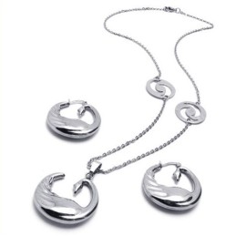 Elegante Form, Farbbrillanz, Hervorragende Qualität, Titan-Schmuckset Inklusive Halskette, Anhänger, Ohrring