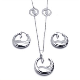 Elegante Form, Farbbrillanz, Hervorragende Qualität, Titan-Schmuckset Inklusive Halskette, Anhänger, Ohrring