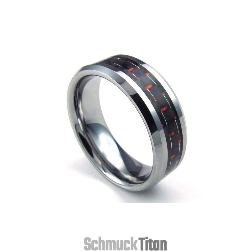 Fein Verarbeiteter Farbbrillanz Hochwertiger Wolframring