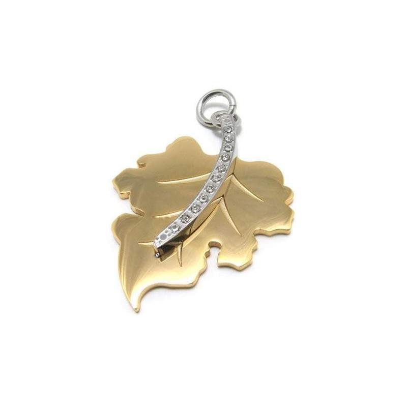 Herren-Halskette Mit Ahornblatt-Anhänger Aus Reinem Titan, Golden Herren-Halskette Mit Ahornblatt-Anhänger Aus Reinem Titan, Golden