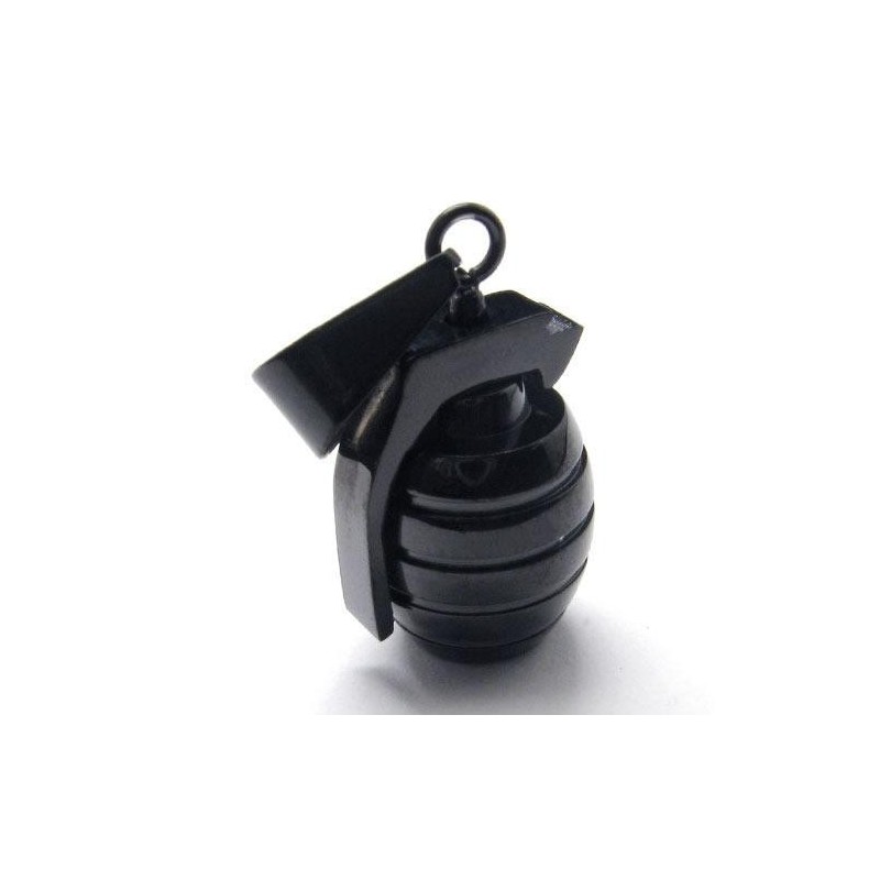 Herren-Halskette Mit Granatenanhänger Aus Reinem Titan, Schwarz Herren-Halskette Mit Granatenanhänger Aus Reinem Titan, Schwarz