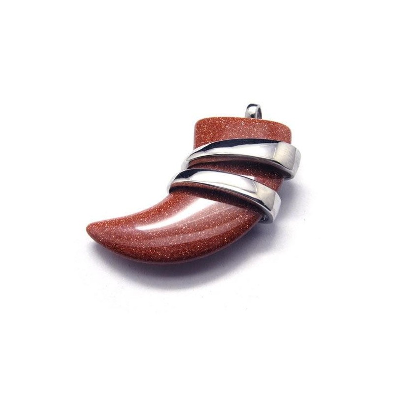 Herren-Halskette Mit Speeranhänger Aus Reinem Titan, Zinnoberrot Herren-Halskette Mit Speeranhänger Aus Reinem Titan, Zinnoberrot