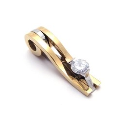 Herren-Halskette Mit Anhänger Aus Reinem Titan, Golden (Neu)