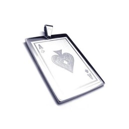 Herren-Halskette Mit Spielkarten-Anhänger Aus Reinem Titan