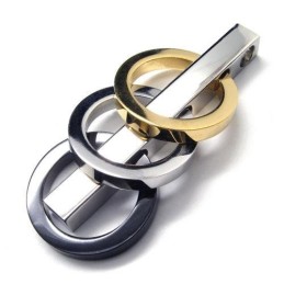 Herren-Halskette Mit Drei Ringanhängern Aus Reinem Titan @